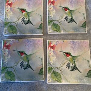 Hummingbird Absorbastone Coasters Set